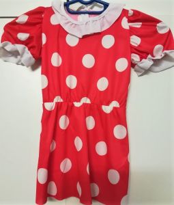Kids Costumes to Hire - Minnie Mouse red polka dot dress - SMALL